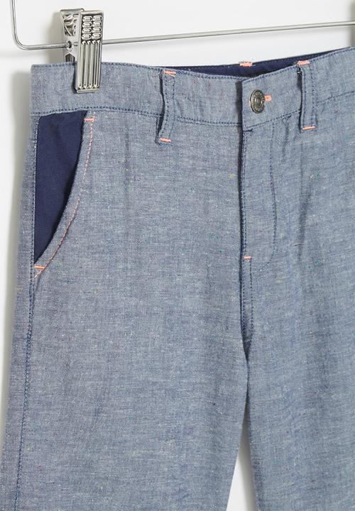 GUESS - Multicolor oxford shorts - blue