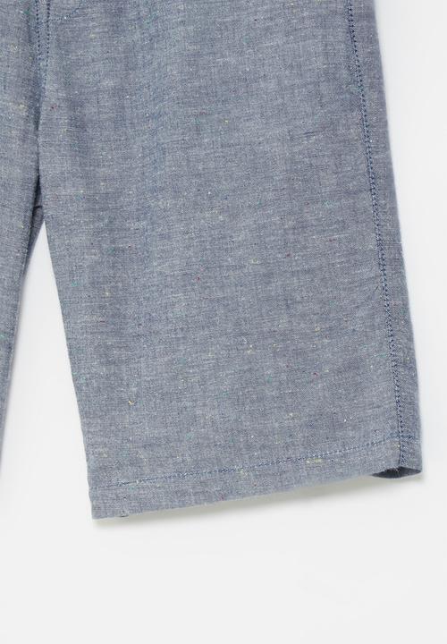 GUESS - Multicolor oxford shorts - blue