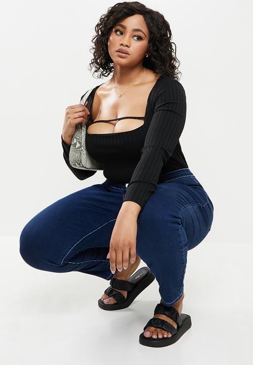 Blake - Square neck bodysuit - black