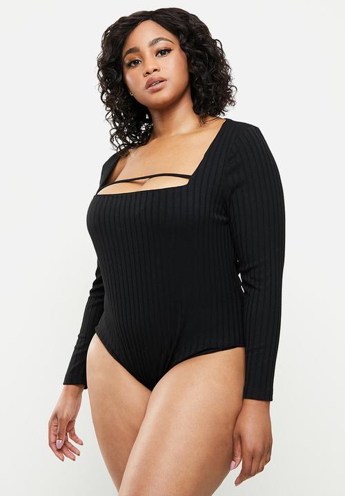 Blake - Square neck bodysuit - black