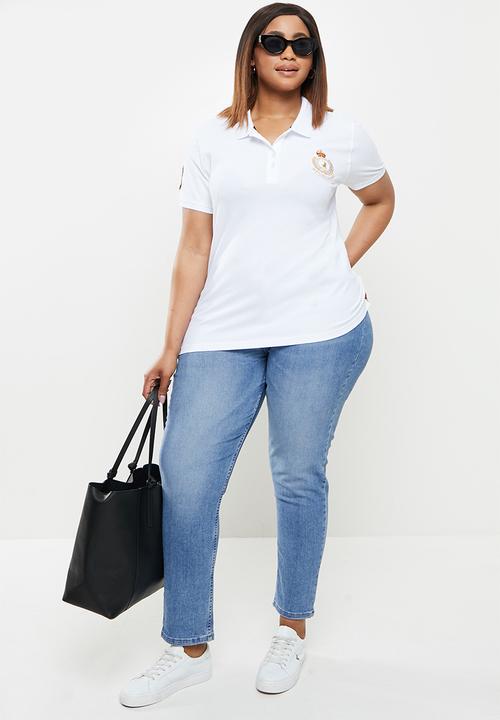 POLO - Plus brooklyn  short sleeve equestrian golfer - white