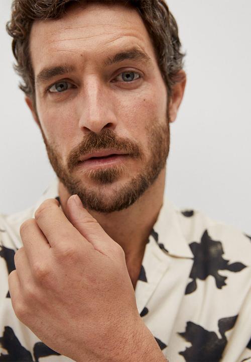MANGO - Shirt flor  - white