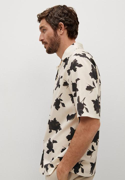 MANGO - Shirt flor  - white