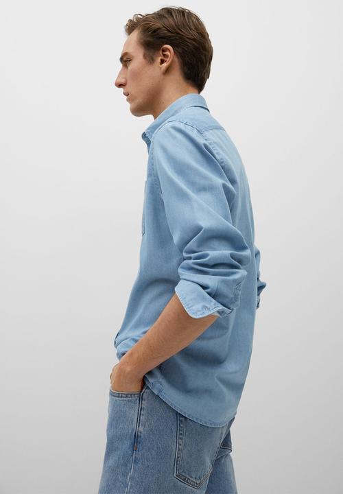 MANGO - Shirt chambre - light blue