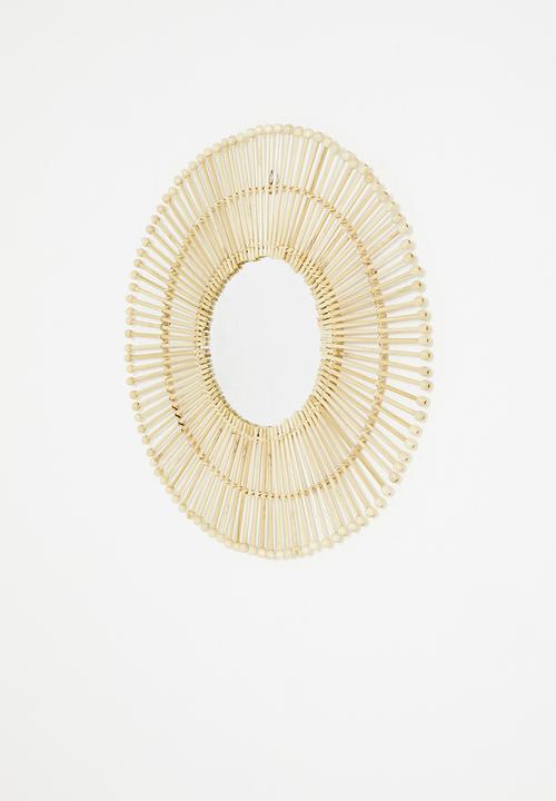 Sixth Floor - Sun dial bamboo mirror - natural