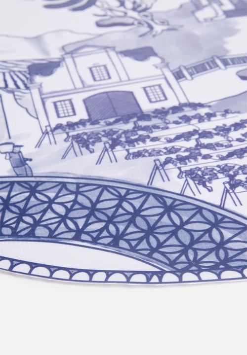 Elsje Designs - Stellenbosch willow placemat set of 4 - white & blue