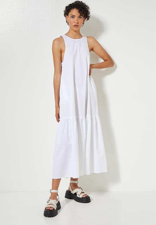 Superbalist - Pocket detail tiered dress - white