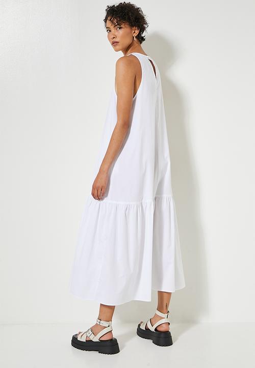 Superbalist - Pocket detail tiered dress - white