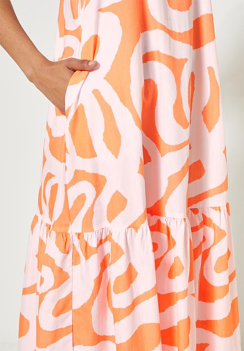 Superbalist - Pocket detail tiered dress - abstract waves