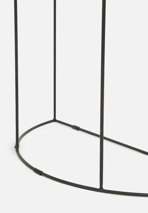 Sixth Floor - Glass half moon console table - black