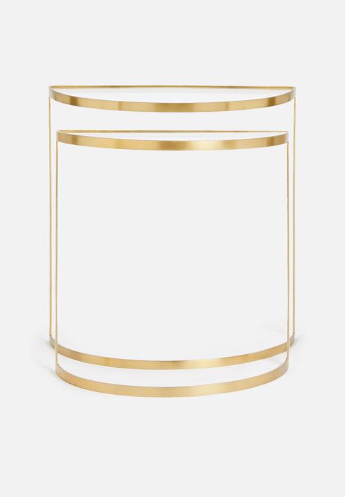 Sixth Floor - Cecilia nested half moon tables - gold