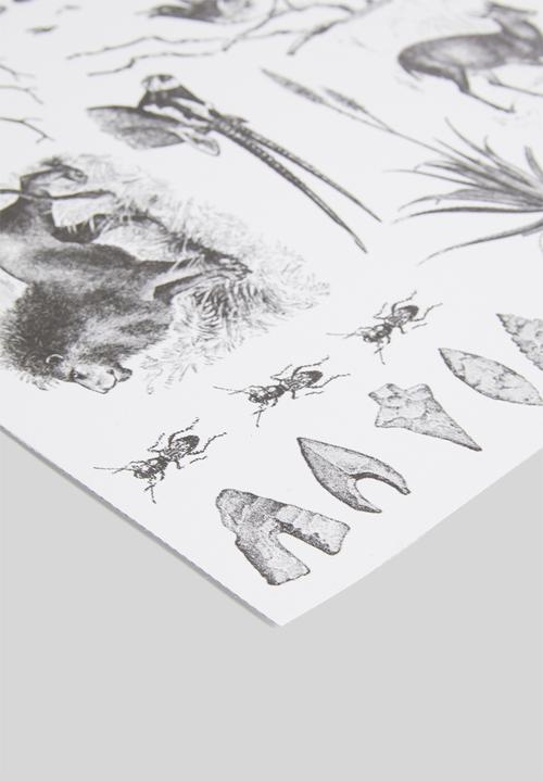 Elsje Designs - Afrika placemat set of 4 - black & white