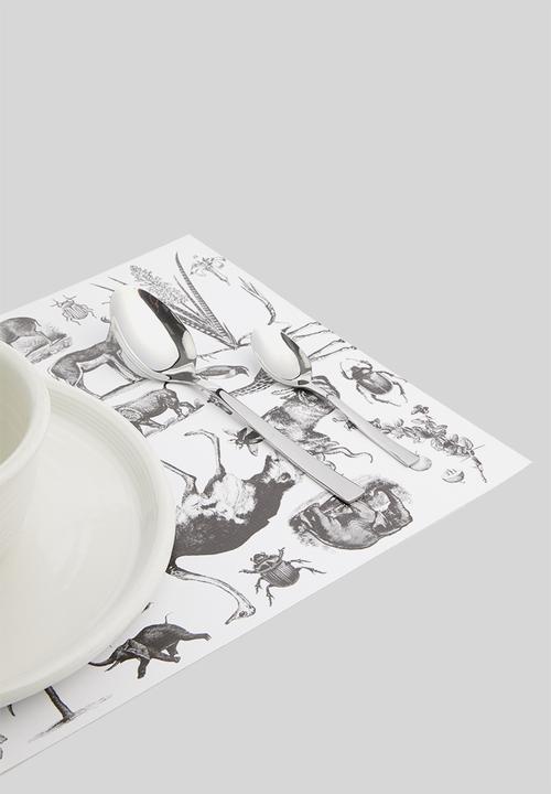 Elsje Designs - Afrika placemat set of 4 - black & white
