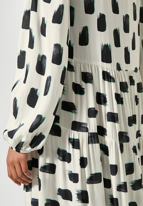 Superbalist - V-neck tiered dress - linear brush strokes