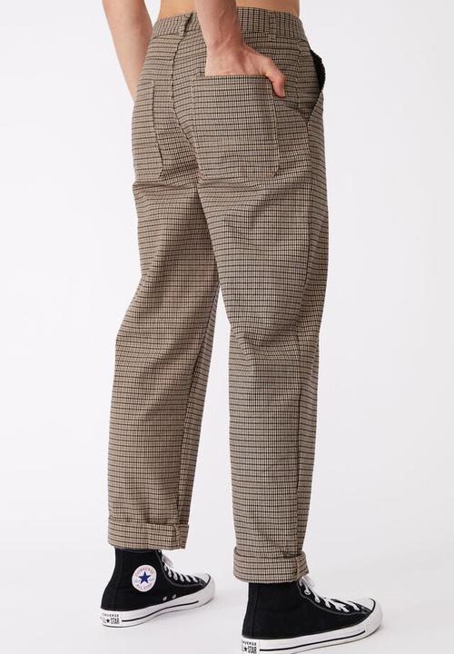 Cotton On - Loose fit pant - yd check - brown