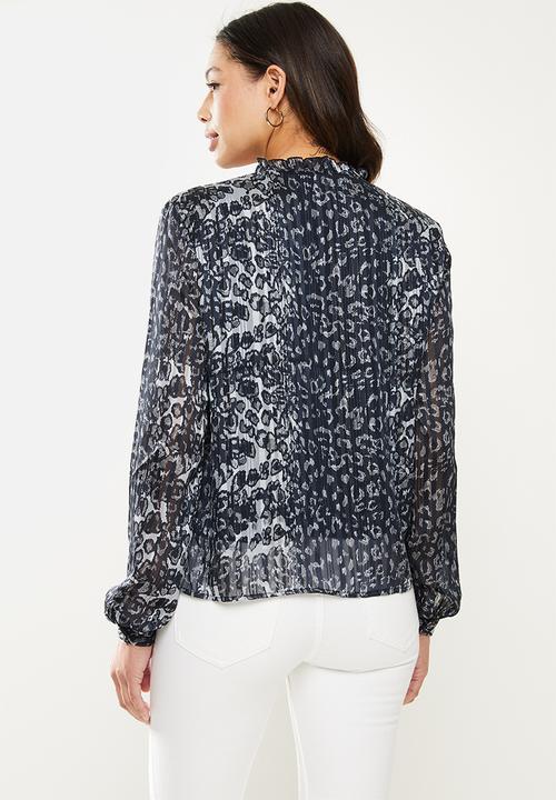 Jacqueline de Yong - Bianca long sleeve top - black & navy