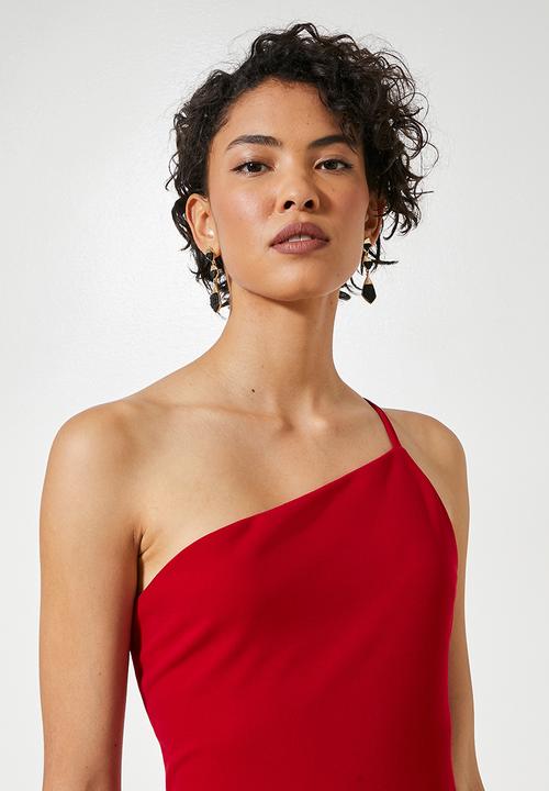 VELVET - Asymmetric mini dress - red 