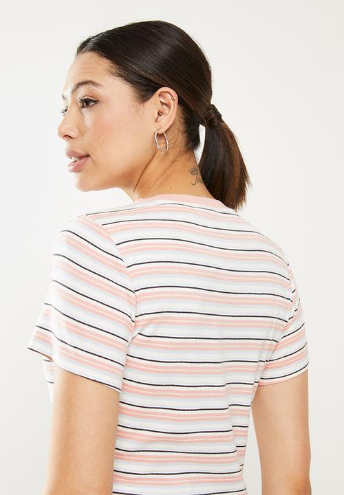 Levi’s® - Short sleeve rib baby tee - coco stripe evening sands
