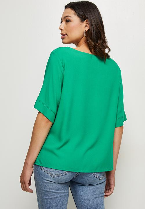 edit - Oversized woven shell - green 