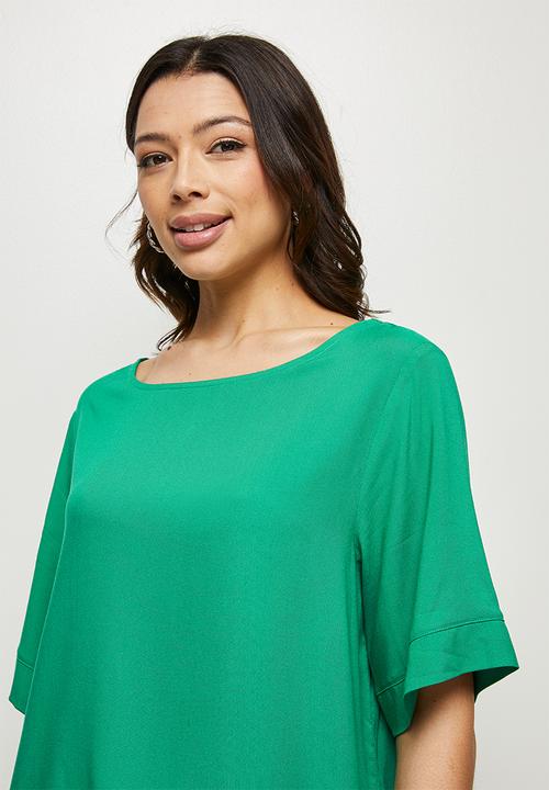 edit - Oversized woven shell - green 