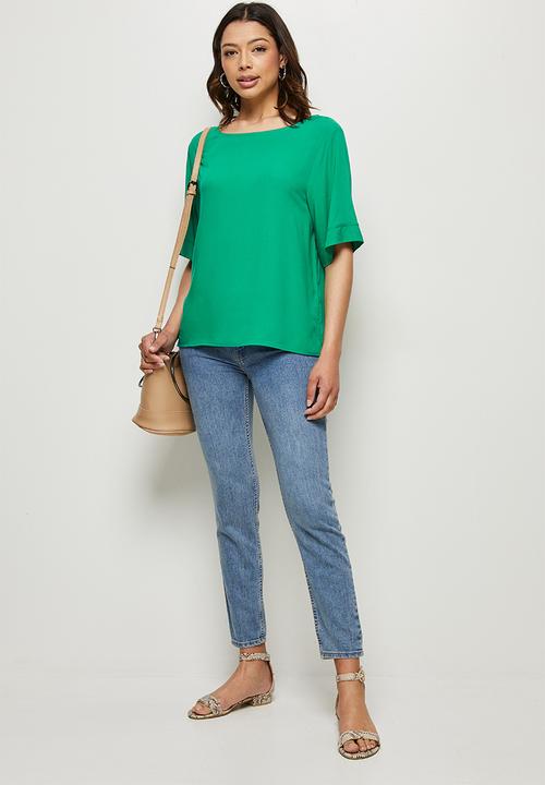 edit - Oversized woven shell - green 