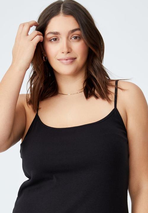 Cotton On - Curve cassie strappy mini dress - black