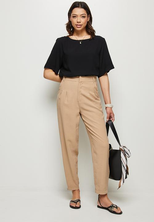 edit - Oversized woven shell - black