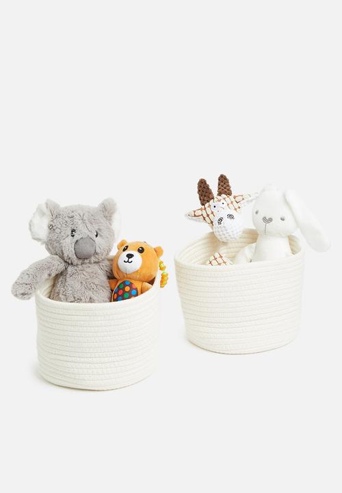 Sixth Floor - Cotton rope nursery organizer set of 2 - white 