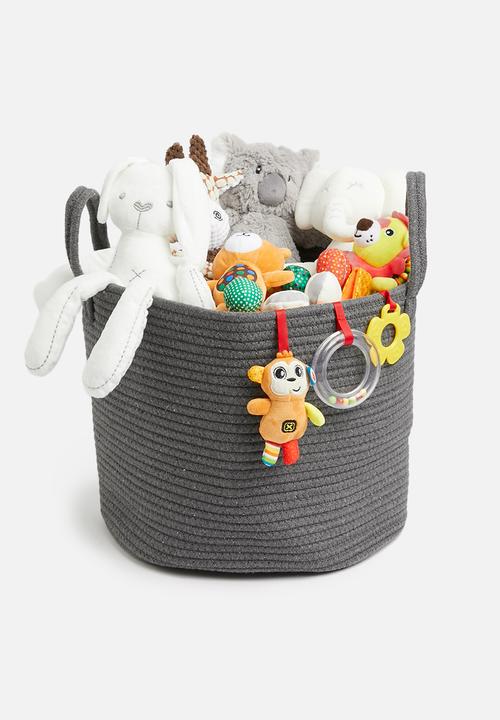 Sixth Floor - Cotton rope toy basket - charcoal