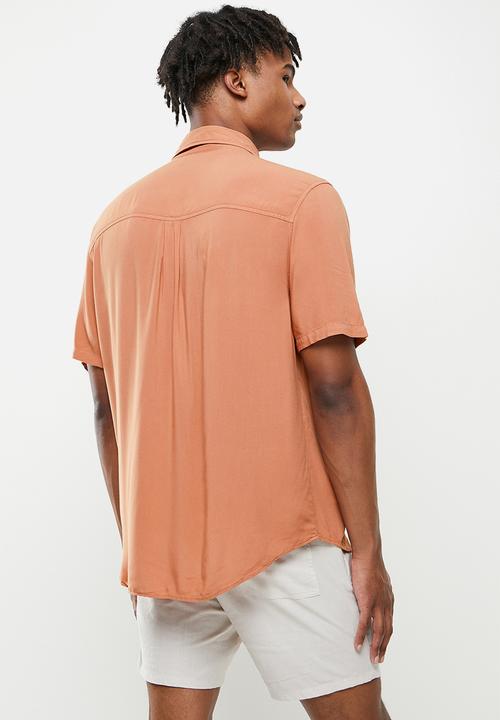 Cotton On - Cuban short sleeve shirt - brown
