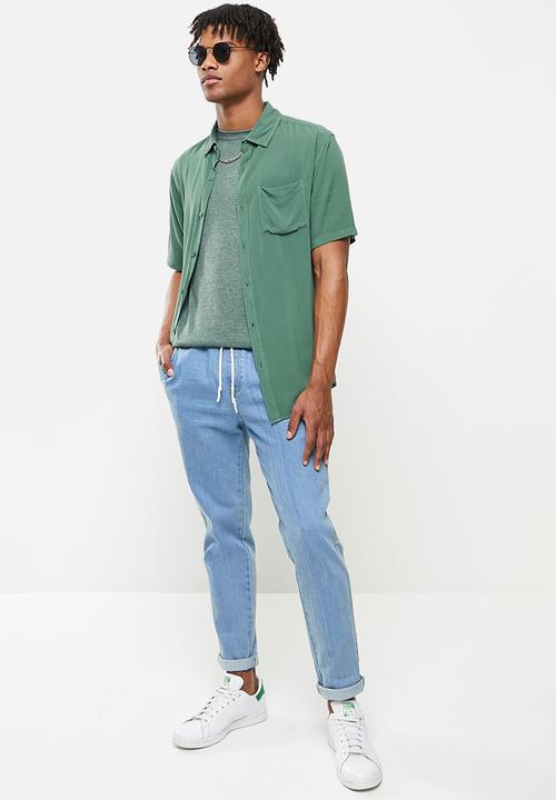 Cotton On - Cuban short sleeve shirt - pine
