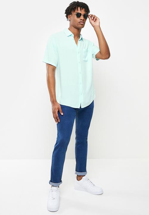 Cotton On - Cuban short sleeve shirt - blue