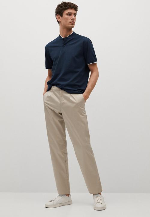 MANGO - Polo shirt branch - medium blue