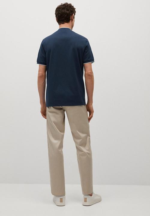 MANGO - Polo shirt branch - medium blue