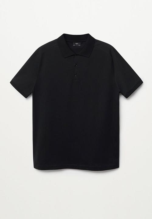 MANGO - Polo shirt branch - black