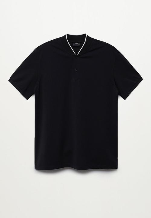 MANGO - Polo shirt branch - black