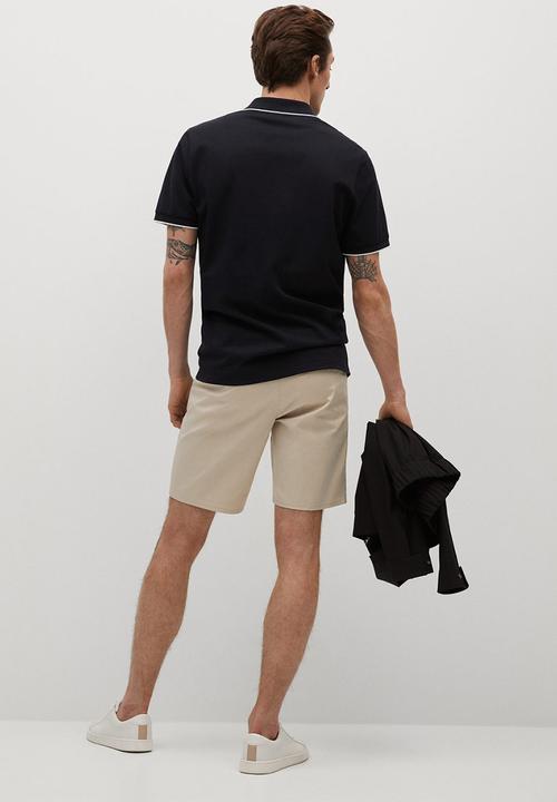 MANGO - Polo shirt zippi - black