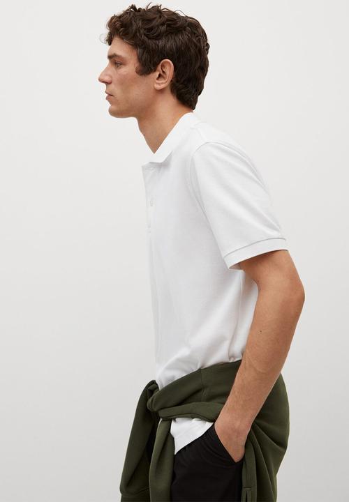 MANGO - Polo shirt rea - white