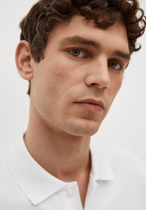 MANGO - Polo shirt rea - white