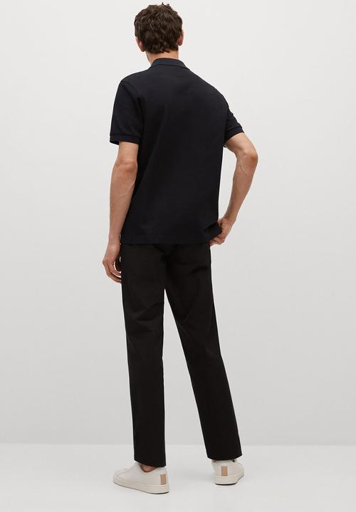 MANGO - Polo shirt rea - black