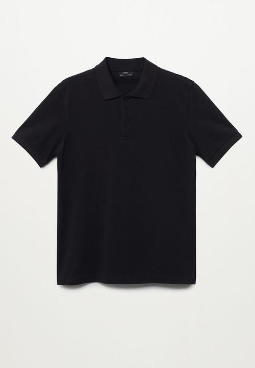MANGO - Polo shirt rea - black