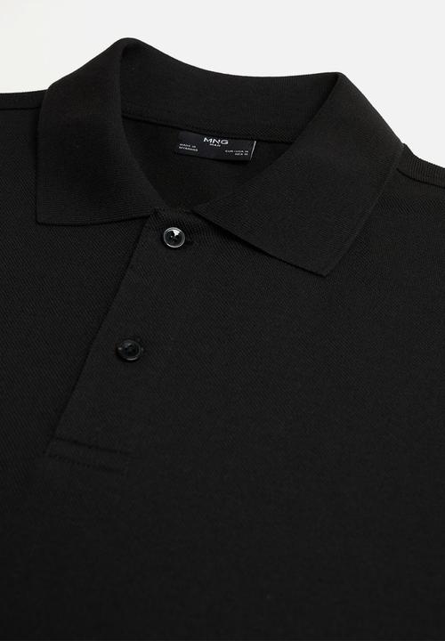 MANGO - Polo shirt rea - black