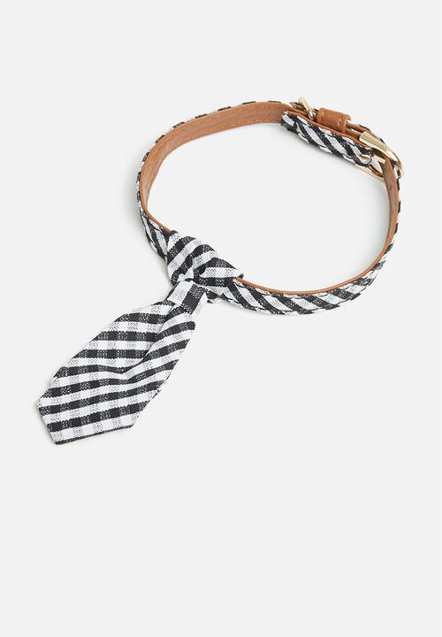 Pet Collection - scarf dog collar - black & white