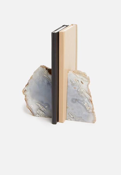 Sixth Floor - Agate book end set of 2 - blue