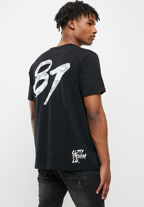 Cutty - Major box fit printed tee - black