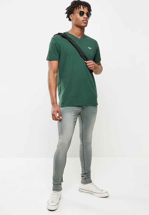 Cutty - Rich regular fit v-neck tee - forest