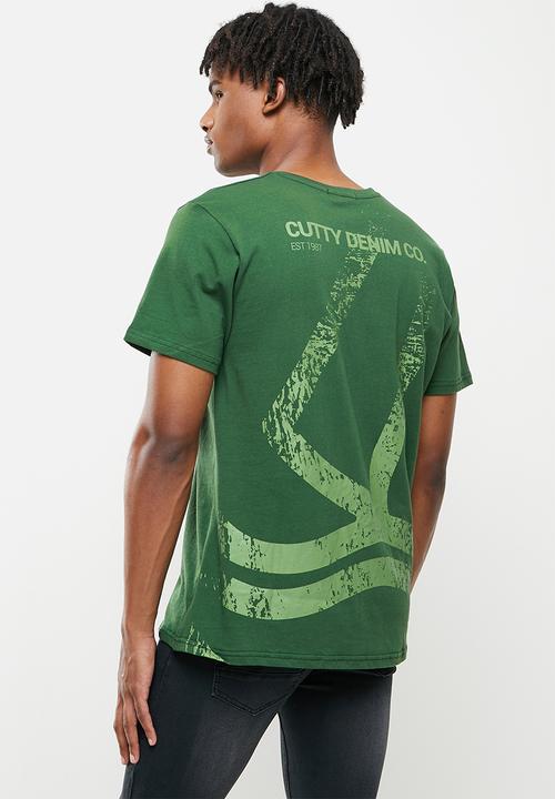Cutty - Mayne box fit printed tee - green