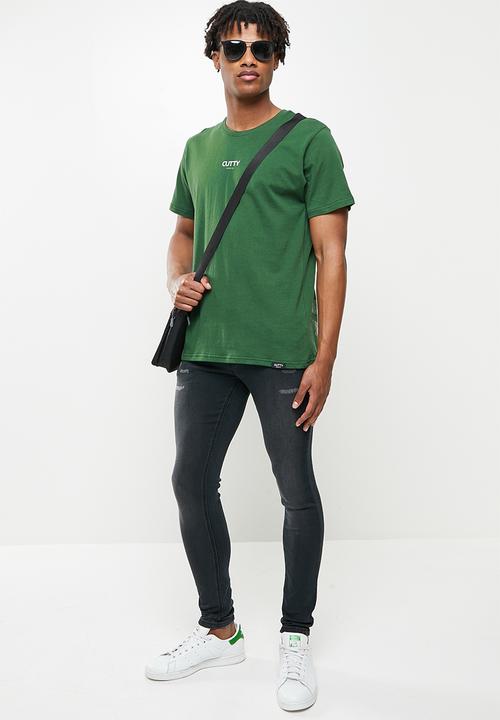 Cutty - Mayne box fit printed tee - green