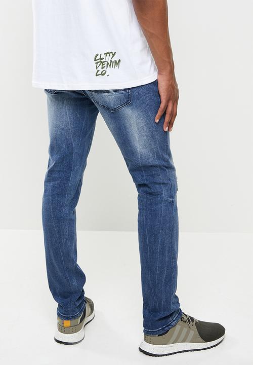 Cutty - Spin rip & repair skinny jeans - sulphur