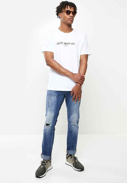 Cutty - Spin rip & repair skinny jeans - sulphur